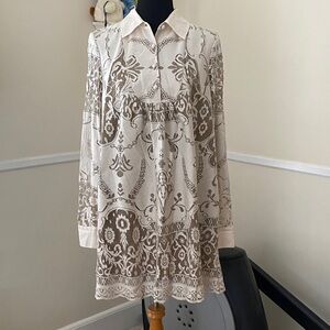 Anna Sui for Target Cream and Brown Lace Anniversary Dress